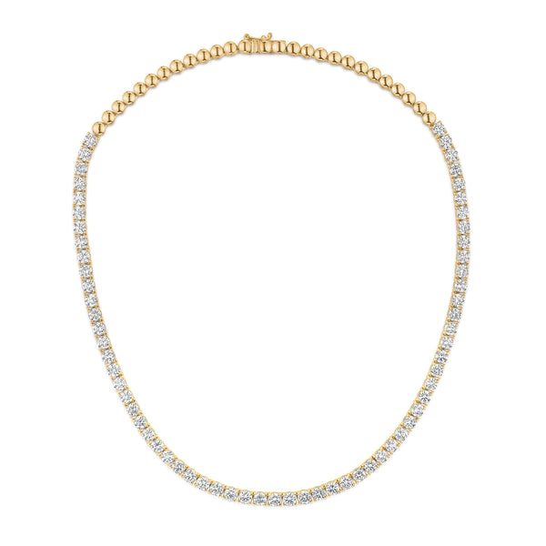 15.00ct Lab Diamond Tennis Necklace 3/4 Set in 9K Yellow Gold G/VS